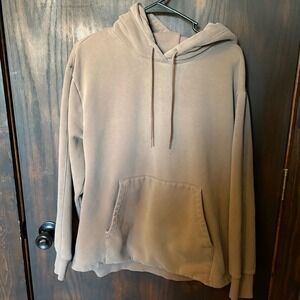 Athleta Retroplush II Hoodie Womens Large Brown Pullover Sweatshirt L